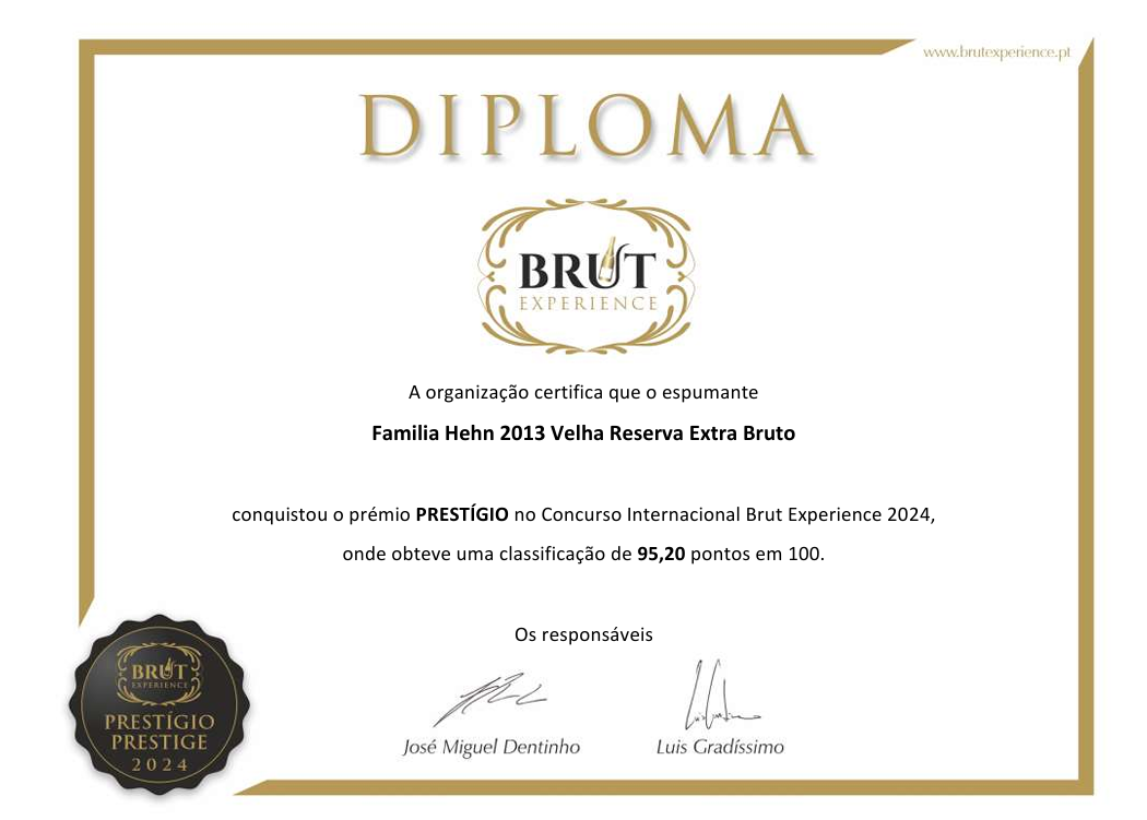 Prestígio — Família Hehn Velha Reserva Extra Bruto 2013